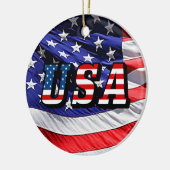 VS - American Flag Ceramic Road Kerstmis Ornament (Links)