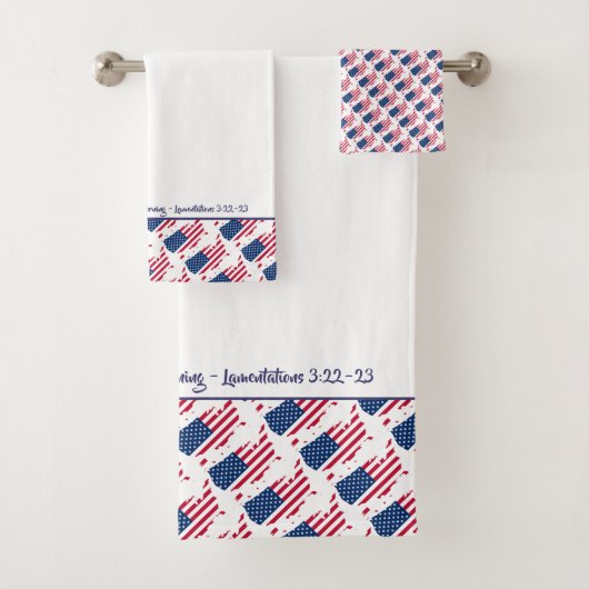 VS AMERIKA VLAG Gepersonaliseerde Custom Scripture Bad Handdoek (Insitu)