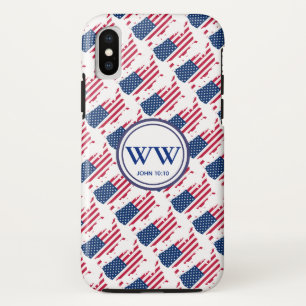 VS Amerika Vlag Monogram Overvloedig Leven Christe iPhone XS Hoesje