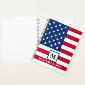 VS Amerikaanse Vlag Aangepast Monogram 4 Juli Planner (Display)