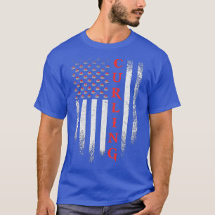  VS Amerikaanse vlag Curling Player Curler T-shirt