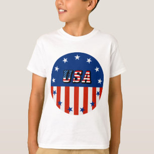 VS - Amerikaanse vlag en sterren in cirkel T-shirt