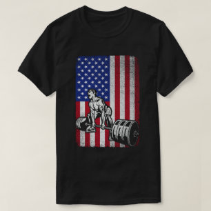 VS Amerikaanse vlag gewichtheffen Powerlifting T-shirt