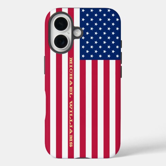 VS Amerikaanse vlag goud monogrammed patriottisch  Case-Mate iPhone Case (Achterkant)