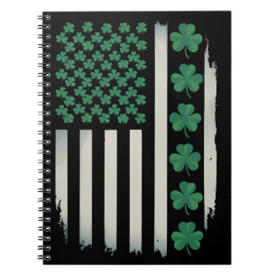 VS Amerikaanse Vlag Klaver St. Patrick's Day Ameri Notitieboek