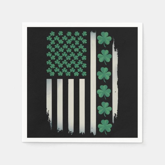 VS Amerikaanse Vlag Klaver St. Patrick's Day Ameri Servet (Voorkant)