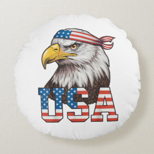 VS Amerikaanse vlag mannen vrouwen kinderen Amerik Rond Kussen