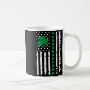 VS Amerikaanse vlag met shamrocks voor St. Patrick Koffiemok