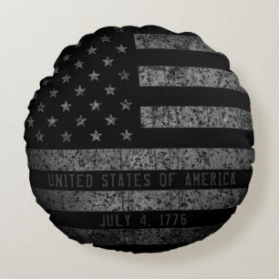  VS Amerikaanse vlag noodtekst Rond Kussen