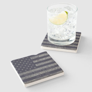  VS Amerikaanse vlag noodtekst Stenen Onderzetter