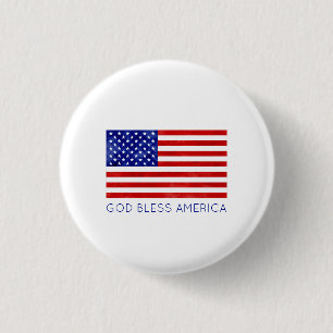 VS Amerikaanse vlag Patriottische GOD ZEGEN AMERIK Ronde Button 3,2 Cm
