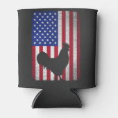 VS Amerikaanse vlag Rooster Lover 4 juli Blikjeskoeler (Voorkant)
