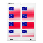 VS Amerikaanse vlag Verzendlabels Etiket (Full Sheet)