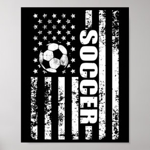 Vs Amerikaanse Vlag Voetbal Patriottische Voetbal  Poster