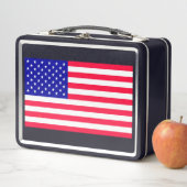 VS Amerikaanse vlag zwarte lunchboxen (In situ)