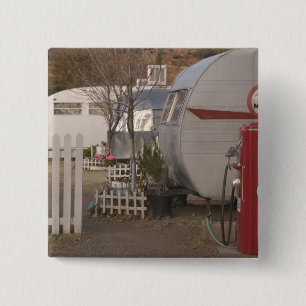 VS, Arizona, Bisbee: Shady Dell Motel, Alles Vierkante Button 5,1 Cm
