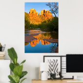 VS, Arizona. Cathedral Rock bij Sunset Poster (Thuiskantoor)