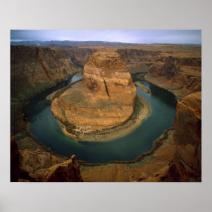 VS, Arizona. Horseshoe Bend laat erosie zien door Poster