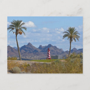 VS, Arizona, Lake Havasu City. Vuurtoren naast Briefkaart
