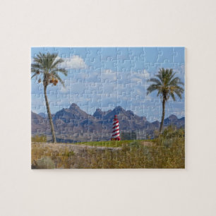 VS, Arizona, Lake Havasu City. Vuurtoren naast Legpuzzel
