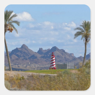 VS, Arizona, Lake Havasu City. Vuurtoren naast Vierkante Sticker