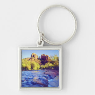 VS, Arizona, Sedona. Cathedral Rock weerspiegelend Sleutelhanger