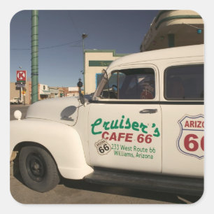 VS, Arizona, Williams: Cruisers Cafe 66 Oud Vierkante Sticker