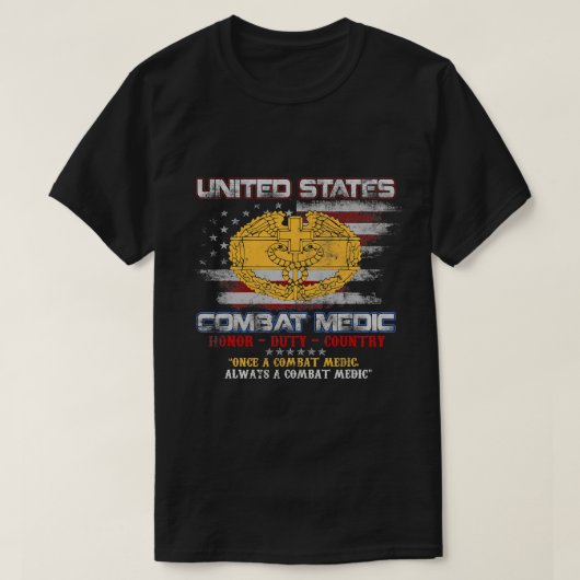 VS Army Combat Medic Veteran Medical Army Fla T-shirt (Design voorkant)