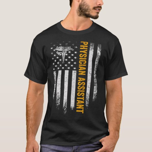 VS Artsenassistent Amerikaanse vlag deel T-shirt (Voorkant)
