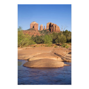 VS, AZ, Cathedral Rocks bij Red Rock Crossing Foto Afdruk