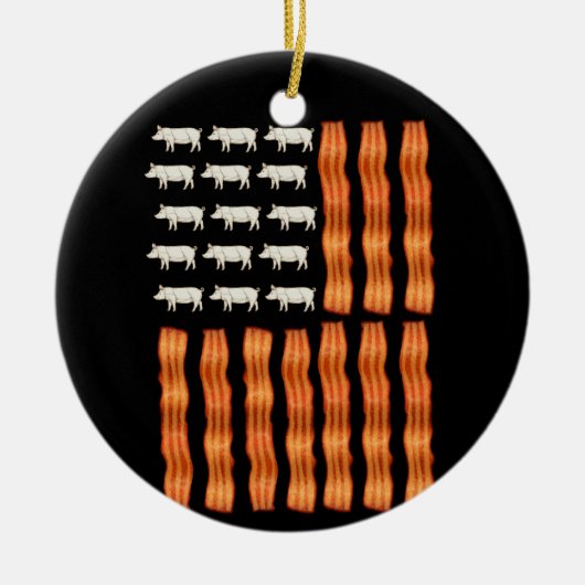 VS Bacon Flag Pig Keramisch Ornament (Voorkant)