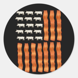 VS Bacon Flag Pig Ronde Sticker