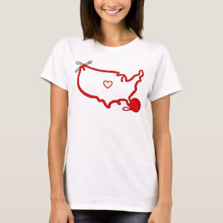 VS Breiend Hart Kaart – Amerikaanse Garenliefhebbe T-shirt