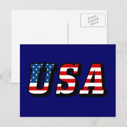 VS-Briefkaart voor vlaggentekst Briefkaart (Voorkant / Achterkant)