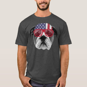 VS Bull dog America Bandana en zonnebrillen 4th of T-shirt