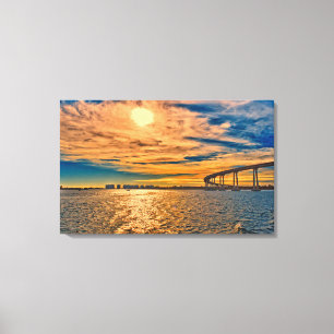 VS, CA, San Diego-Coronado Bay Bridge Canvas Afdruk
