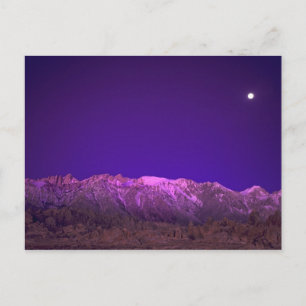 VS, Californië, Alabama Hills. Maanondergang over Briefkaart