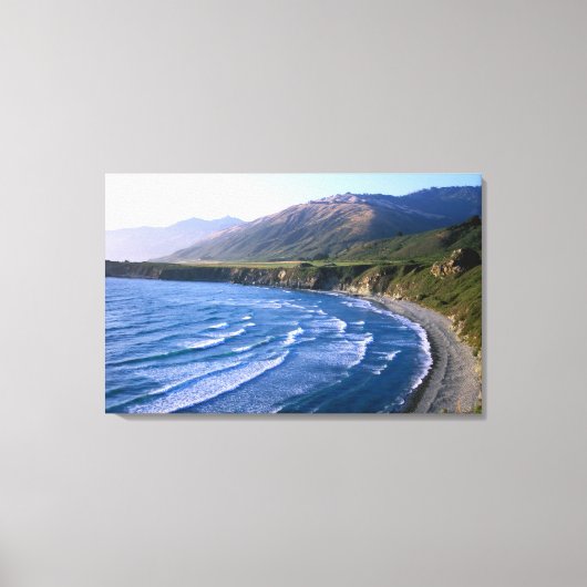 VS, Californië, Big Sur, baai langs Highway 1. Canvas Afdruk (Voorkant)