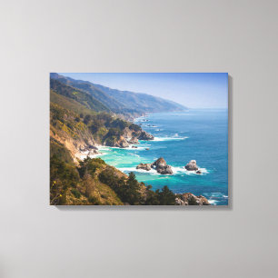 VS, Californië. Californische kust, Big Sur Canvas Afdruk