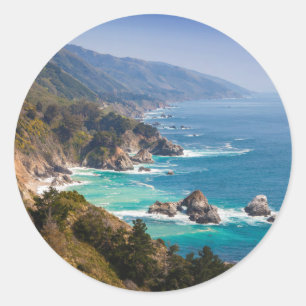 VS, Californië. Californische kust, Big Sur Ronde Sticker