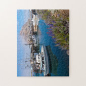 VS, Californië. Gedoken boten op de baai van Morro Legpuzzel (Verticaal)