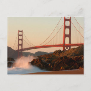 VS, Californië. Gezicht op Golden Gate Bridge Briefkaart