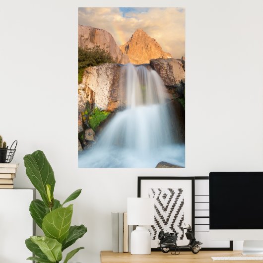 VS, Californië, Inyo National Forest. Waterval Poster (Thuiskantoor)