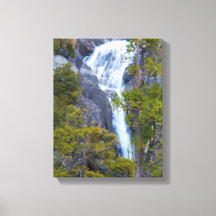 VS, Californië. Kleine Waterval in Yosemite Canvas Afdruk