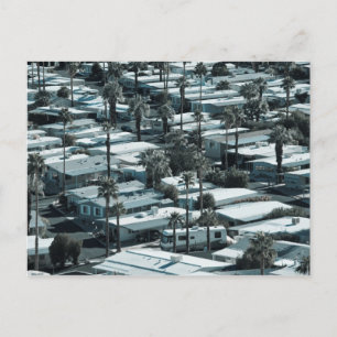 VS, Californië, Palm Springs. Trailerpark op Briefkaart