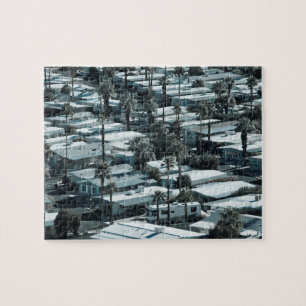 VS, Californië, Palm Springs. Trailerpark op Legpuzzel