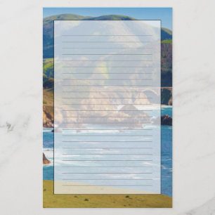 VS, Californië. Panorama van Big Sur met Bixby Briefpapier