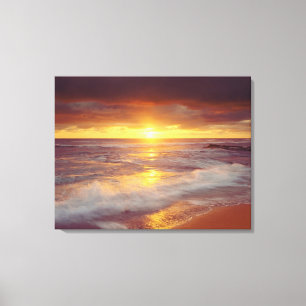 VS, Californië, San Diego. Sunset Cliffs strand Canvas Afdruk