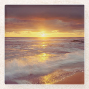 VS, Californië, San Diego. Sunset Cliffs strand Glazen Onderzetter
