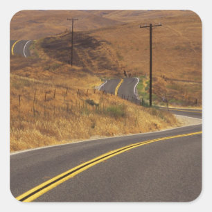 VS, Californië. Slingerende landweg. Credit Vierkante Sticker